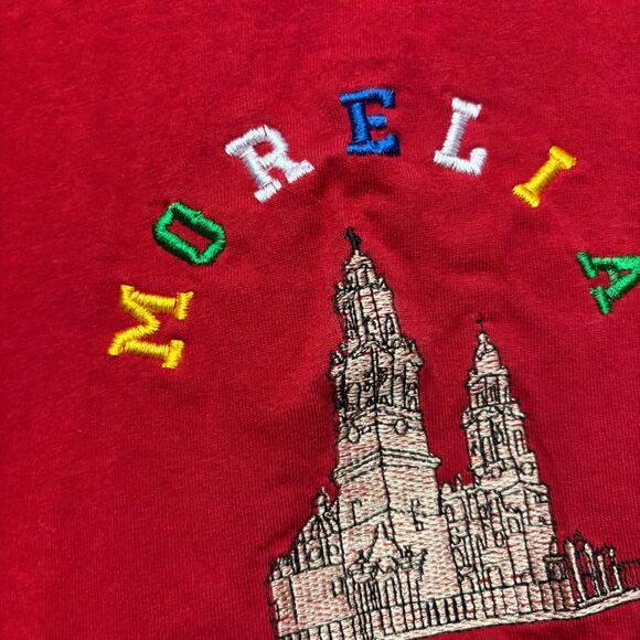 Vintage Yazbek Morelia Michoacan Mexico Shirt Embroidered Scenery Men's Large - Picture 3 of 8